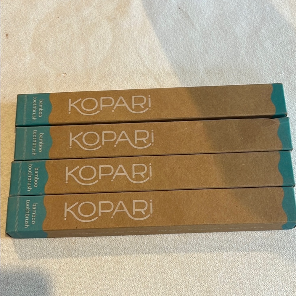 Kopari Eco Bamboo Toothbrush Set with Teal Accents